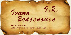 Ivana Rađenović vizit kartica